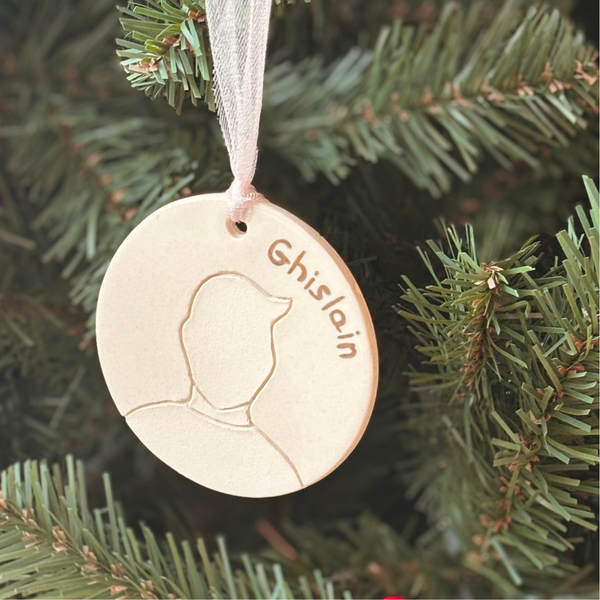 MÉDAILLE "PAPA" SILHOUETTE FAMILY OR