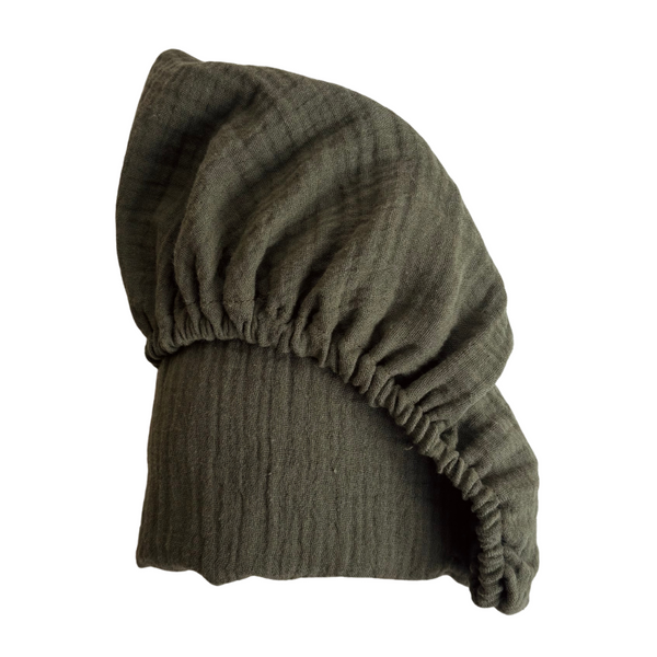 DRAP-HOUSSE DOUBLE GAZE - VERT FONCÉ