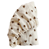 DRAP-HOUSSE DOUBLE GAZE - PETITS CŒURS