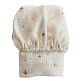 DRAP-HOUSSE DOUBLE GAZE - ÉTOILES DORÉES