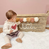 COFFRE PERSONNALISÉ À POMPONS - VIEUX ROSE, NUDE & ÉCRU