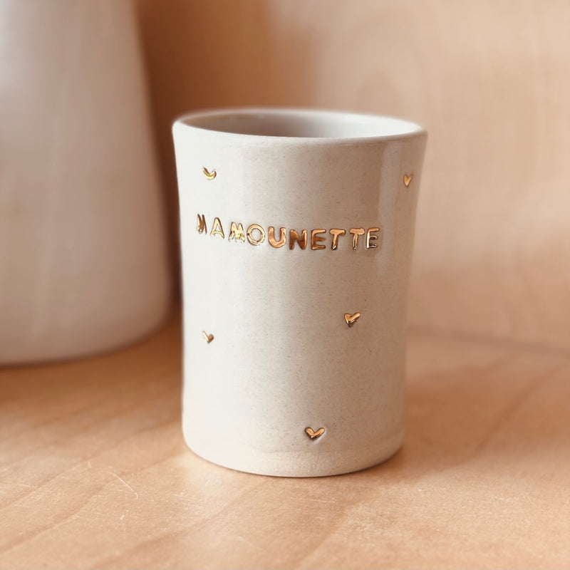 GRANDE TASSE PERSONNALISÉE COEURS OR