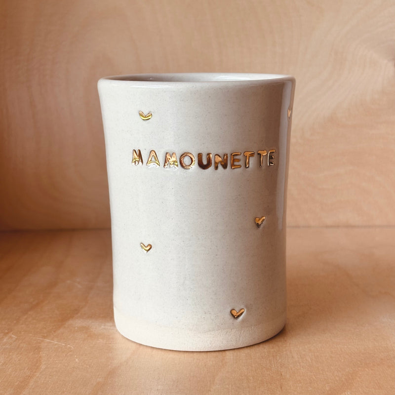 GRANDE TASSE PERSONNALISÉE COEURS OR