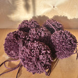 POMPONS À SUSPENDRE - PRUNE