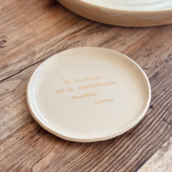 ASSIETTE CÉRAMIQUE CITATION OR