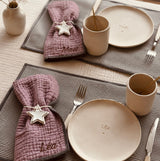 DUO SERVIETTES DE TABLE PERSONNALISABLES - PRUNE