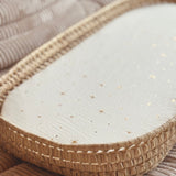 DRAP-HOUSSE DOUBLE GAZE - ÉTOILES DORÉES