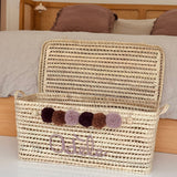 COFFRE PERSONNALISÉ À POMPONS - PRUNE, MARRON & LILAS