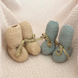 jacky-and-family-chaussons-céladon-nude-doré-laine-élastique-bébé-1